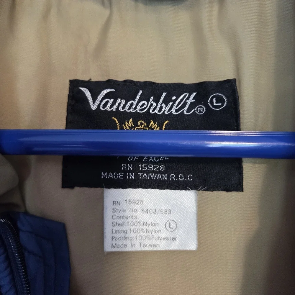 Vanderbilt Mark Of Excellence Vintage Puffer Vest Large Color Block Ski